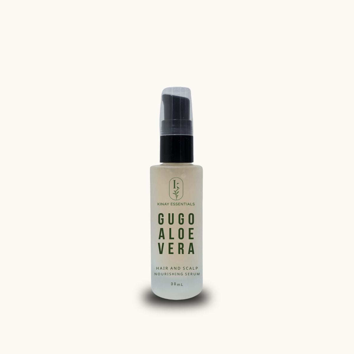 kinay essentials Gugo Aloe Vera hair and scalp serum bottle on a white background