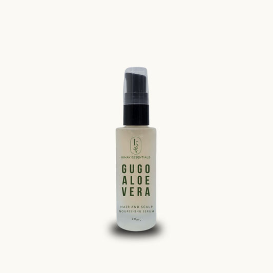 kinay essentials Gugo Aloe Vera hair and scalp serum bottle on a white background