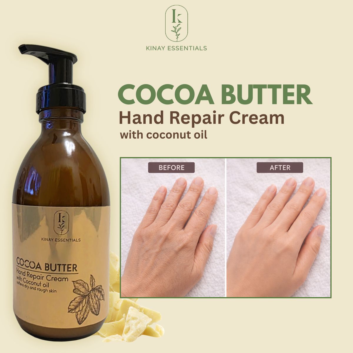 Kinay Essentials Hand Repair Cream with Coconut Oil 250mL