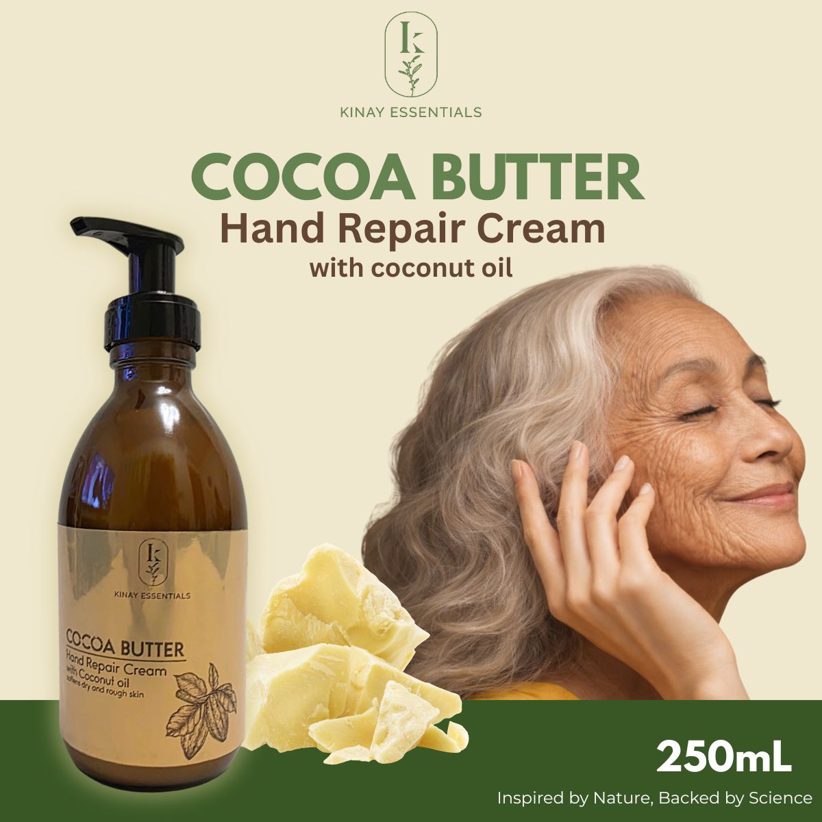 Kinay Essentials Hand Repair Cream with Coconut Oil 250mL